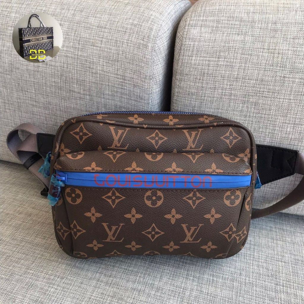 KSA Tas Branded Import Bumbag Men Monogram ORIGINAL LEATHER