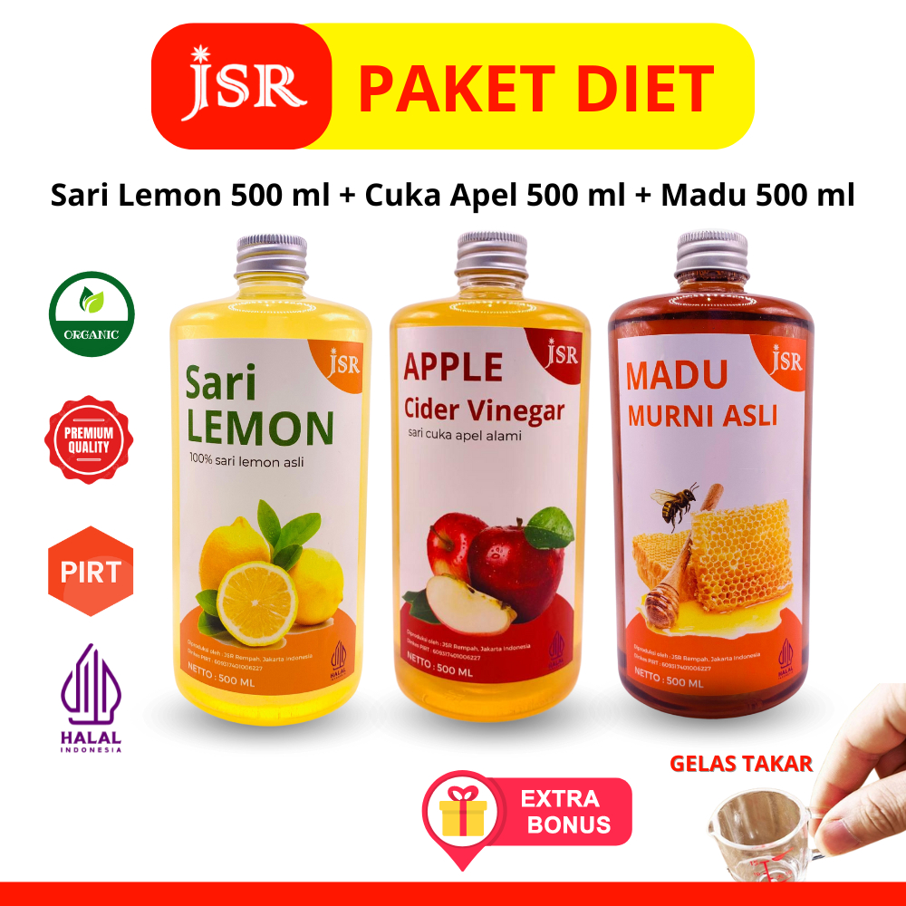 

BUNDLING DIET PAKET DIET HEMAT/CUKA APEL/MADU/SARI LEMON 500 ML