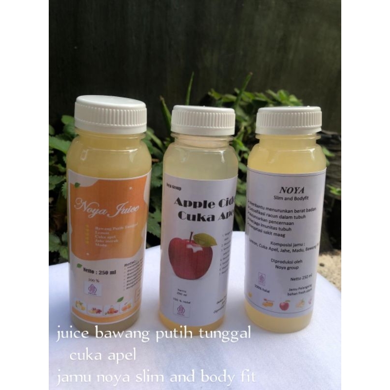 

3 in 1*JUICE BAWANG PUTIH TUNGGAL*CUKA APEL*JAMU PELANGSING NOYA SLIM AND BODY FIT