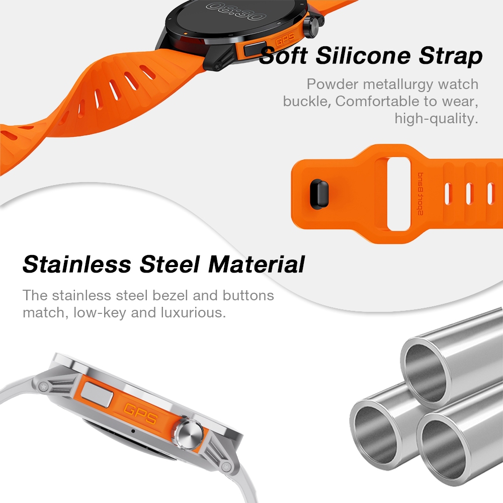 Aolon Navi R3 Jam Tangan Pria GPS Map Pace Amoled AOD Display Smartwatch Altitude Air Pressure Sport Pria-8