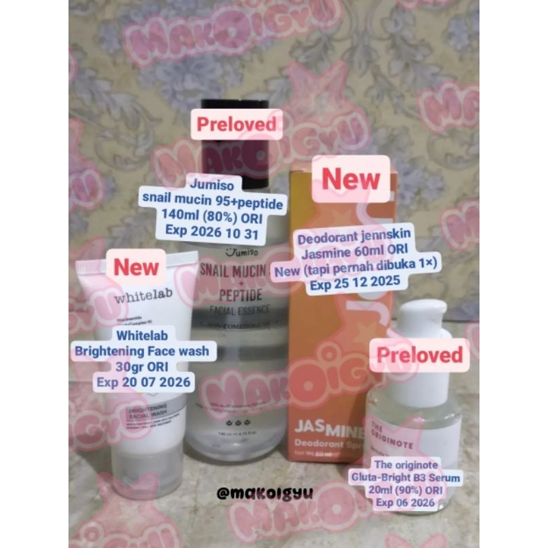 [New/Preloved] HARGA INC ADM Skincare 100% ORIGINAL Skintific, Jumiso, Sea makeup two way cake, the 