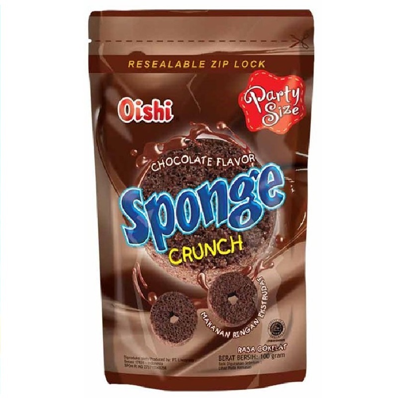 

Oishi Sponge Crunch Chocolate 100 gr - Wafer Oishi Sponge Coklat 110 gr SHA