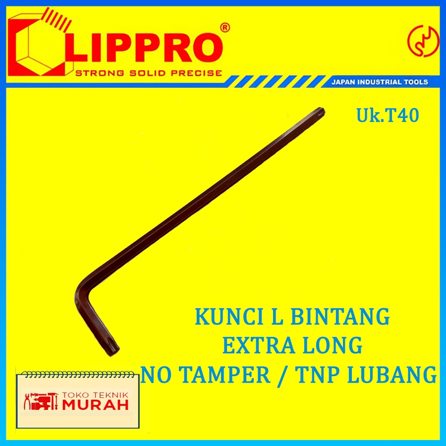 LIPPRO Kunci L Bintang T40 Panjang Tanpa Lubang-Buka Sensor TPS Motor Matic ISC HONDA Lippro 163-T40