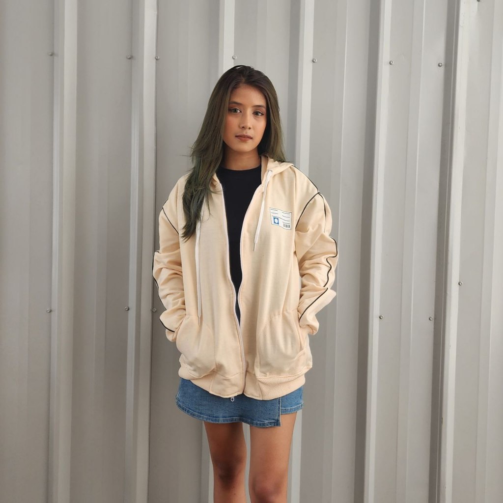 JACKET HOODIE ZIPPER WANITA OVERSIZE
