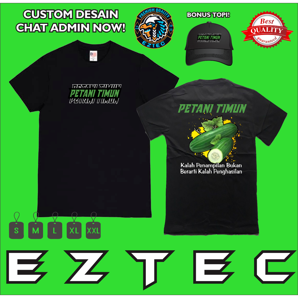 KAOS PETANI TIMUN PETANI MUDA MILENIAL BONUS TOPI VARCITY APPAREL