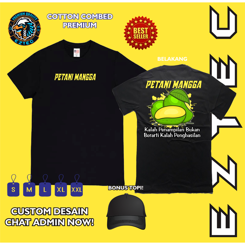 KAOS PETANI MANGGA PETANI MUDA MILENIAL BONUS TOPI VARCITY APPAREL