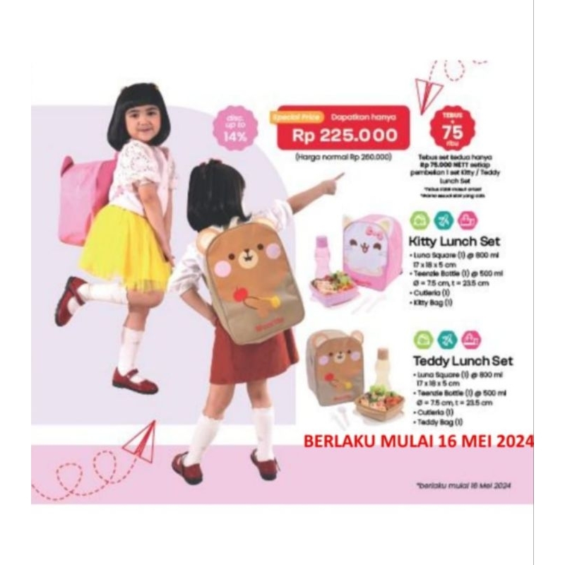 Moorlife Funimal Teddy/Kitty/Promo/Hampers/Lunch box/Kotak Bekal