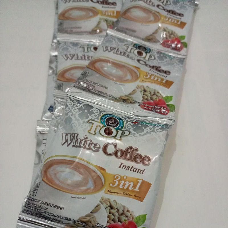

TOP COFFEE Gula Aren TOP WHITE COFFEE Instant Minuman Serbuk Kopi 3 in 1 21g