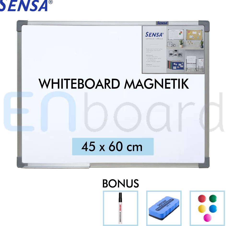 

Serba Murah Papan Tulis Whiteboard White Board Gantung Magnet Single Face Sensa 45 x 6 cm
