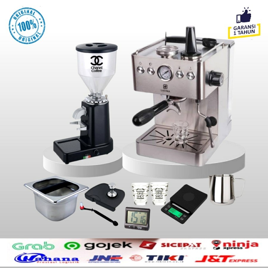 Paket Mesin Kopi Espresso LATINA PRIMO 2 + Grinder LD 019 + Tools