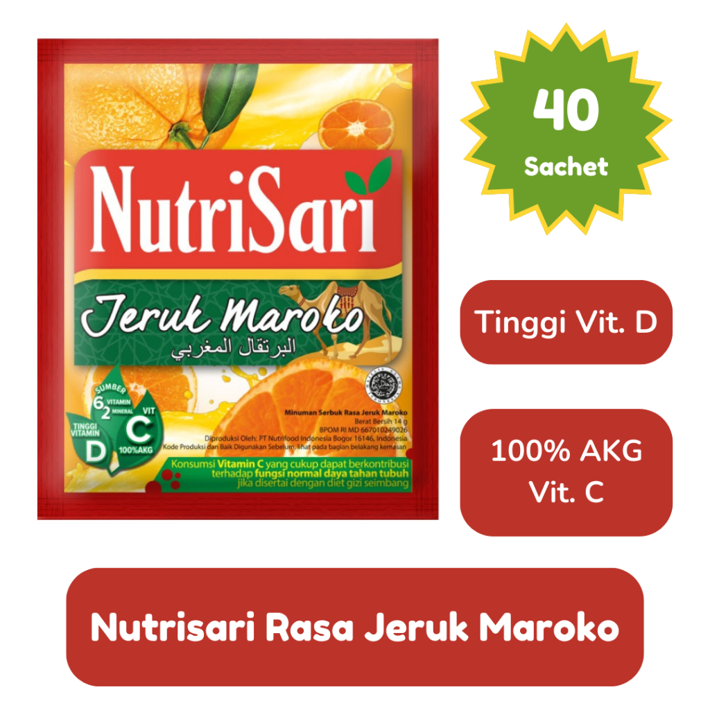 

NUTRISARI Rasa Jeruk Maroko 40 Sachet