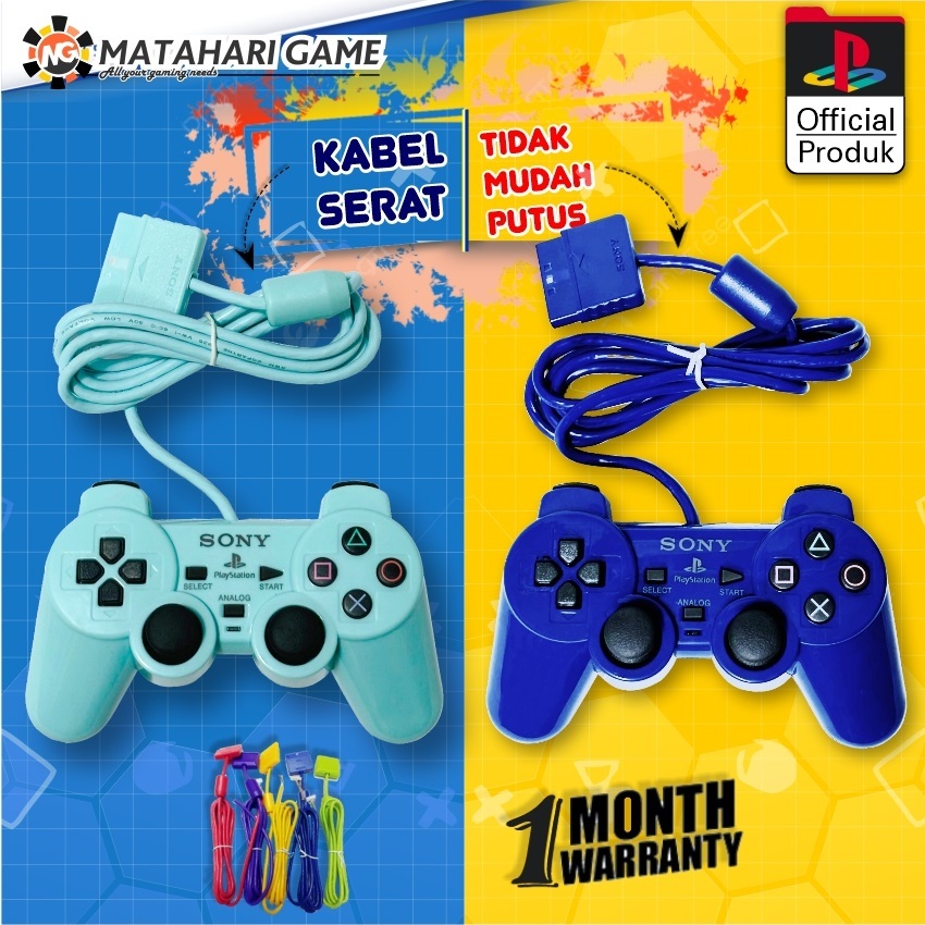 Stik Stick PS2 Kabel Serat Warna Sony Playstation 2 Stik Getar Warna