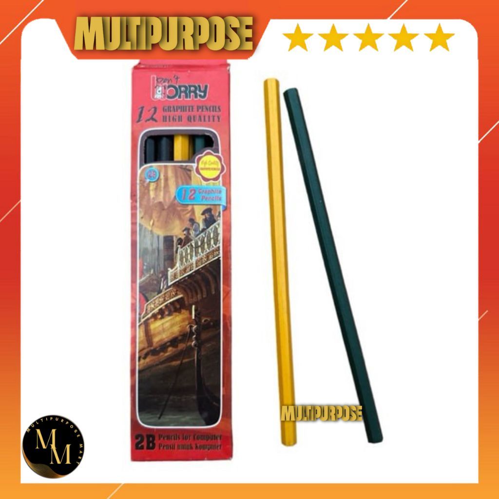 

(12 PCS) PENSIL 2B DONT WORRY GRAPHITE PENCILS / PENSIL MURAH
