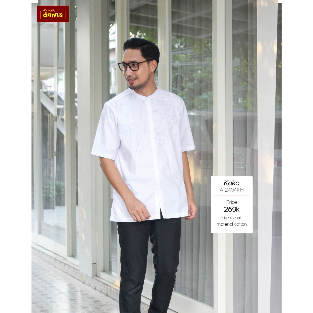 DANNIS KOKO DEWASA PUTIH LENGAN PENDEK K240411 IH