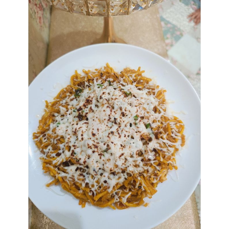 

Mie bakar mozzarella bisa request fresh atau difrozen