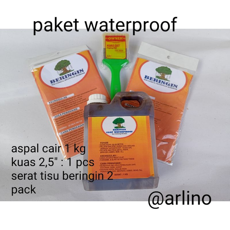 paket waterproof aspal cair + tisu pelapis anti bocor