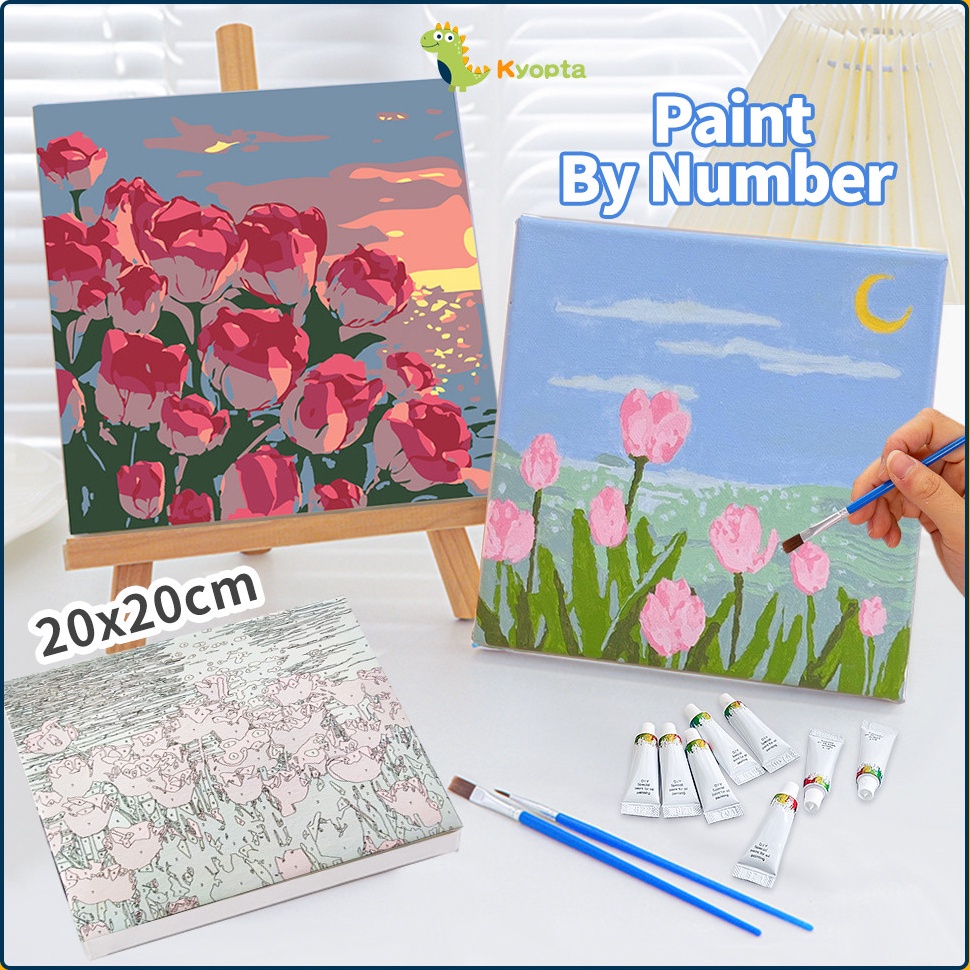 

Hanya disini Kyopta 2x2cm Paint by number aesthetic series diy digital painting kit Kanvas painting