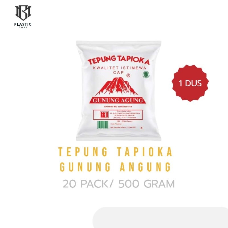 

TEPUNG TAPIOKA CAP GUNUNG ANGUNG MERAH 500 GRAM/KARTON ISI 20 PACK