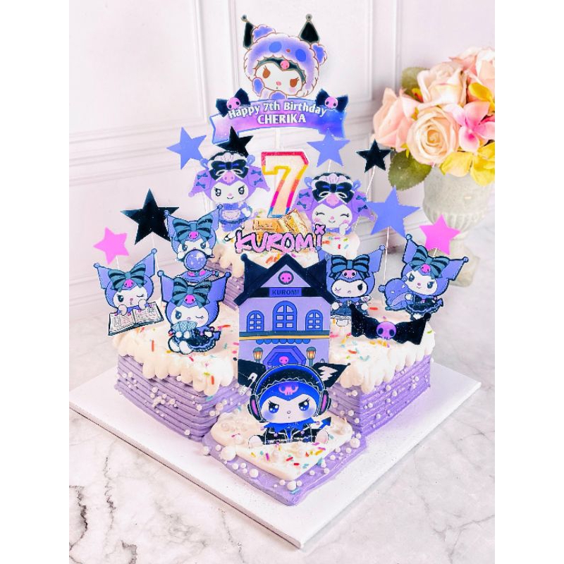 

kue ulang tahun anak birthday kuromi topper cake