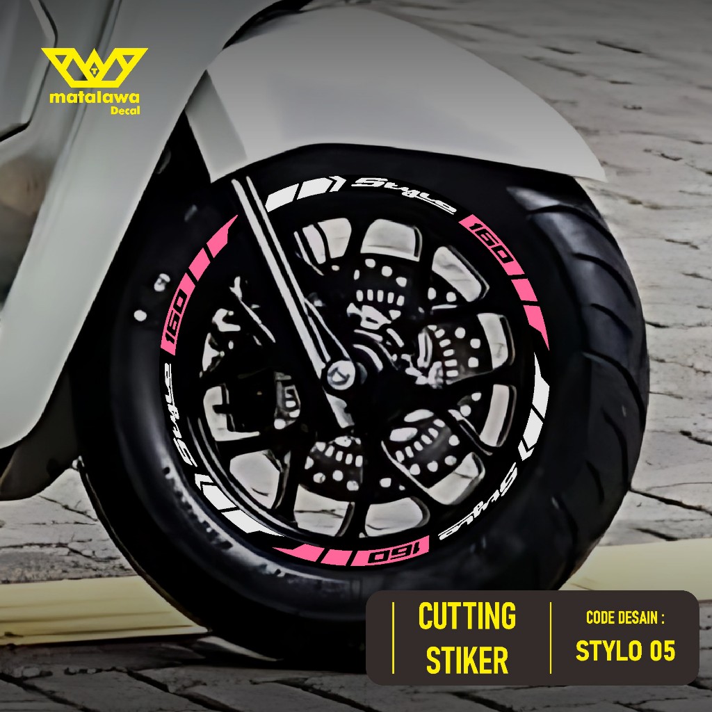 CUTTING STICKER VELG STYLO 160 RING 12 STIKER LIS LIST VARIASI BAN VELG MOTOR HONDA STYLO 05