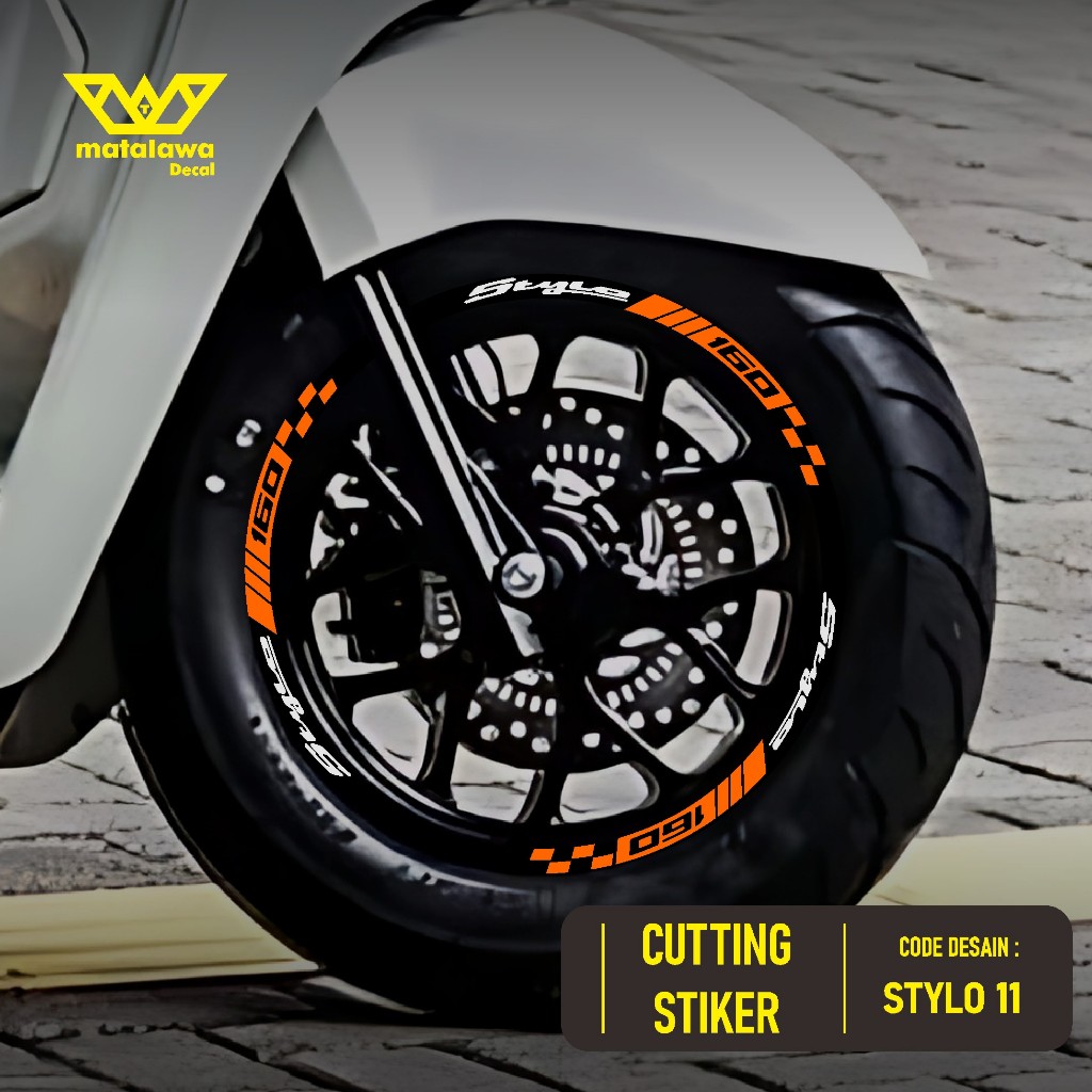 CUTTING STICKER VELG STYLO 160 RING 12 STIKER LIS LIST VARIASI BAN VELG MOTOR HONDA STYLO 11