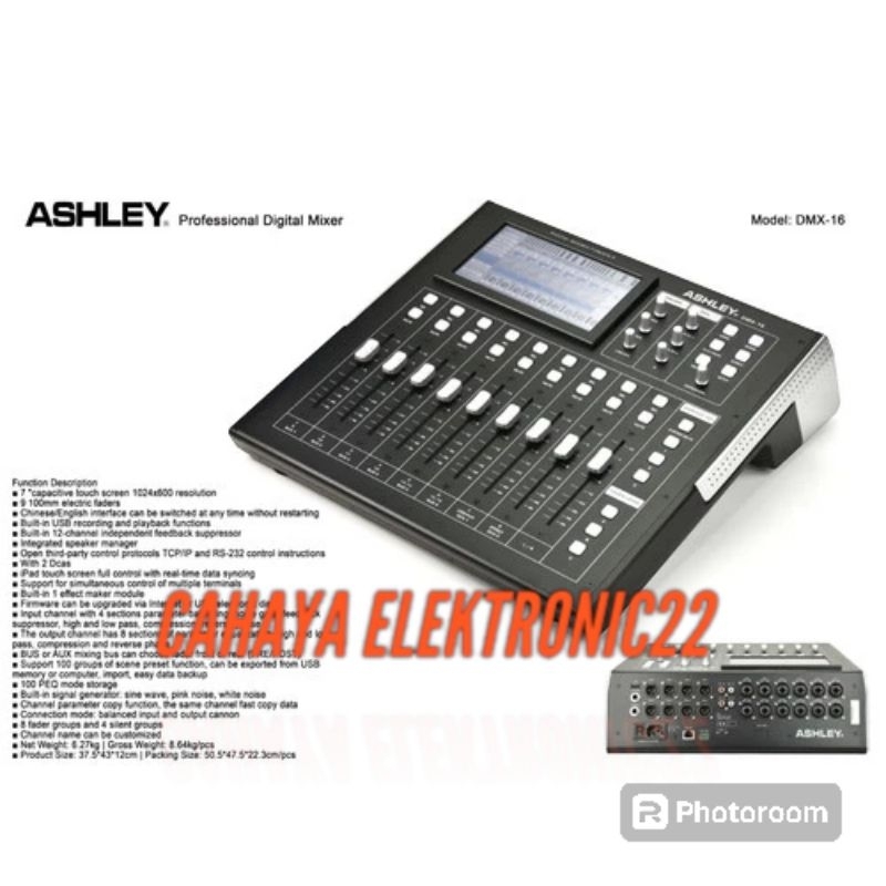 Mixer Digital Ashley DMX 16 Original 6 Channel ASHLEY DMX16 Digital Mixer