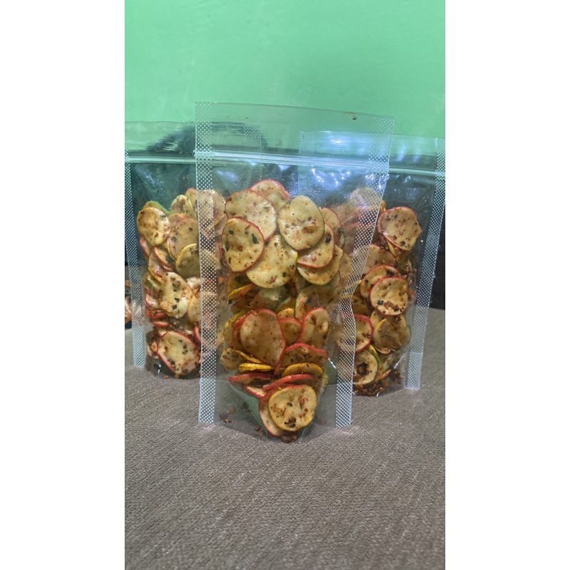 

kerupuk seblak kerupuk bawang pedas daun jeruk isi 60 gram