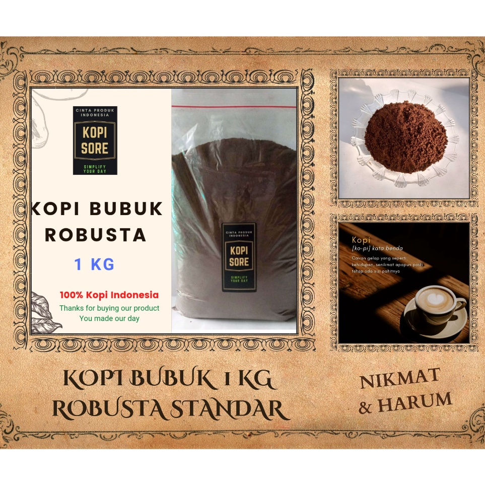 

Bayar Di Tempat Kopi Bubuk Robusta 1 Kg Harga Terjangkau Harum Nikmat J58