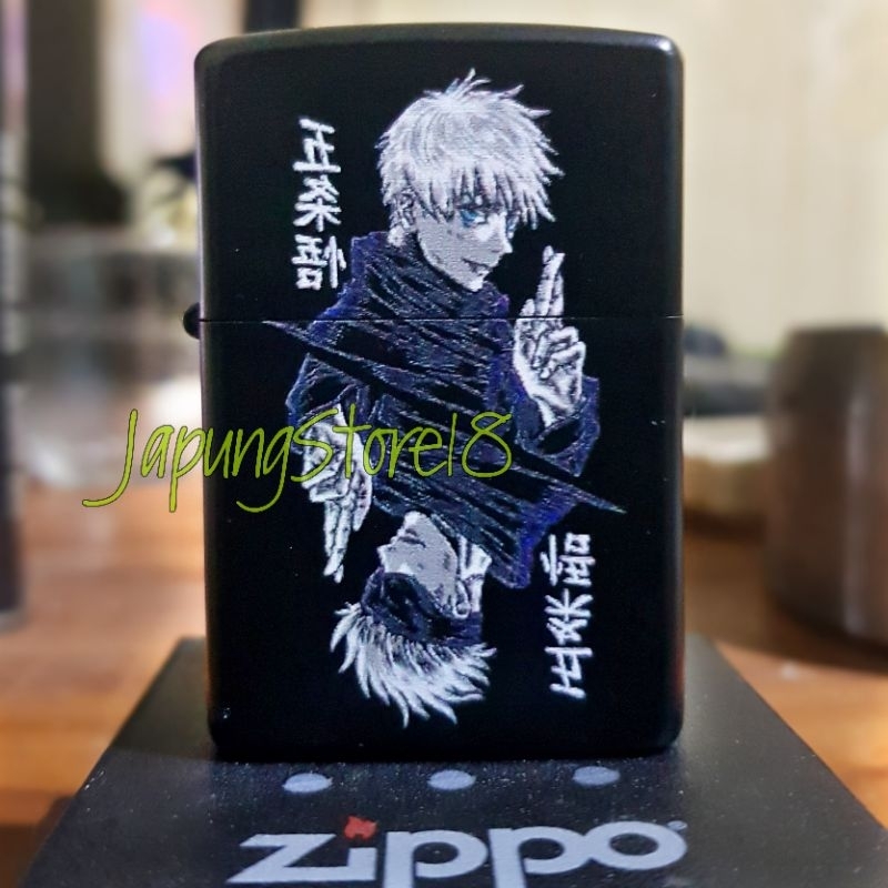 Korek Api anime Zippo Custom Anime gozo satoru print uv korek api zippo jujutsu Kaisen
