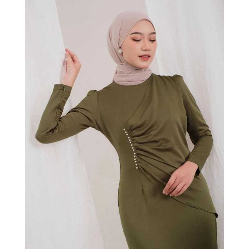 DRESS MAURA GAMIS PESTA BRIDESMAID READY SERAGAM SATIN DRESS KONDANGAN SIMPLE DAN CANTIK BAJU KONDAN