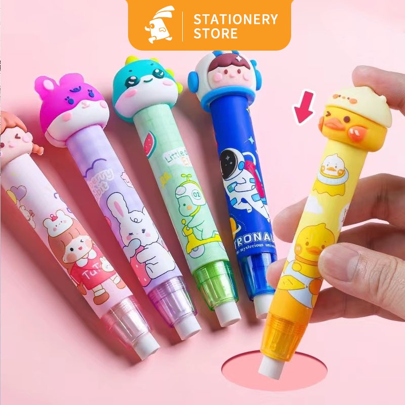 

1Set PRESS THE ERASER Penghapus Pensil Karet Mekanik Refil Kartun Cute Korean-Rabbit Stationery