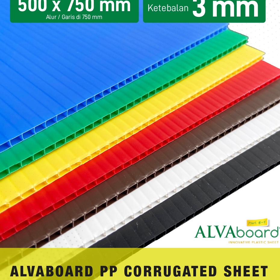 

ALVAboard Lembaran Ukuran 5x75 cm Tebal 3 mm Tersedia 7 Varian Warna P x L x T Bundling Isi Per 3 Pcs