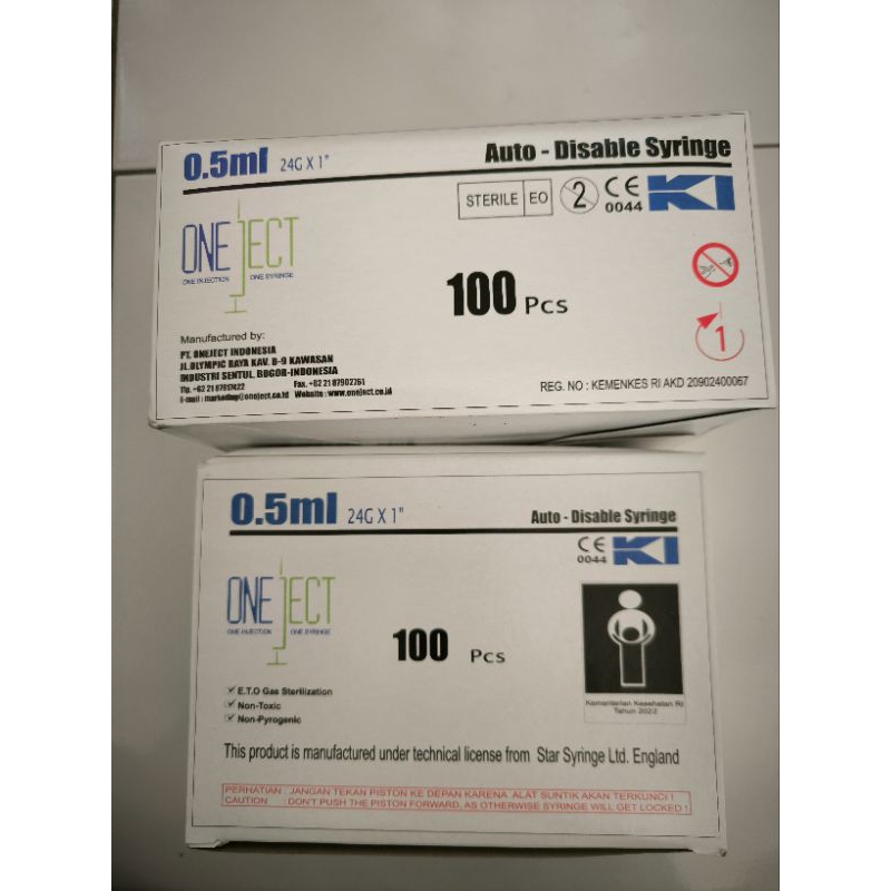 Spuit 0.5ml Oneject / Seringe Disposible 0.5ml Oneject