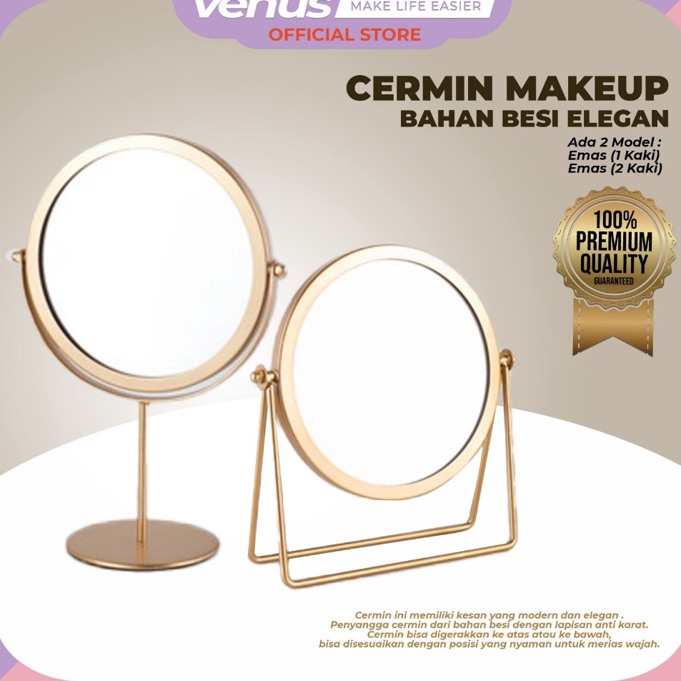 Produk Keren Kaca Rias Make Up  Cermin Rias Meja Bulat  Make Up Mirror  Kaca Elegan dan Minimalis  C