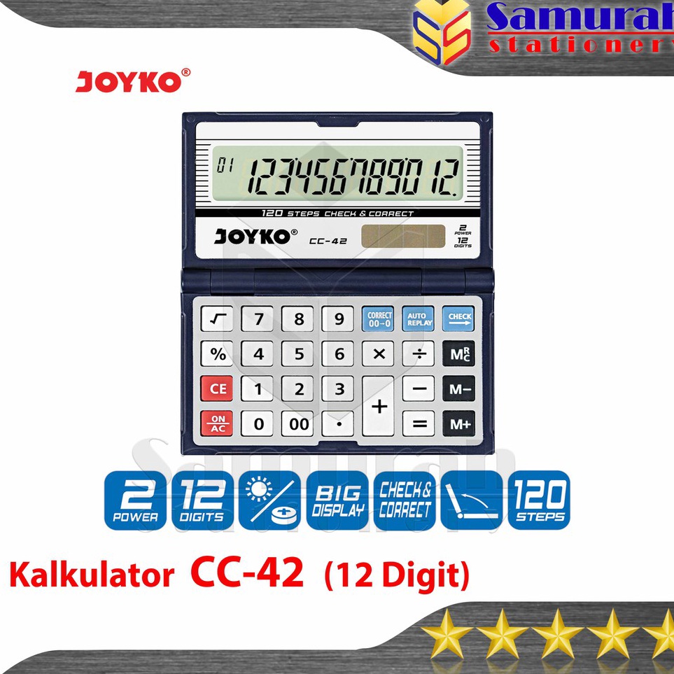 

Revolutionary Kalkulator Meja Joyko CC 42 Lipat Mesin Hitung CC42 Calculator 12 Digit Check Correct