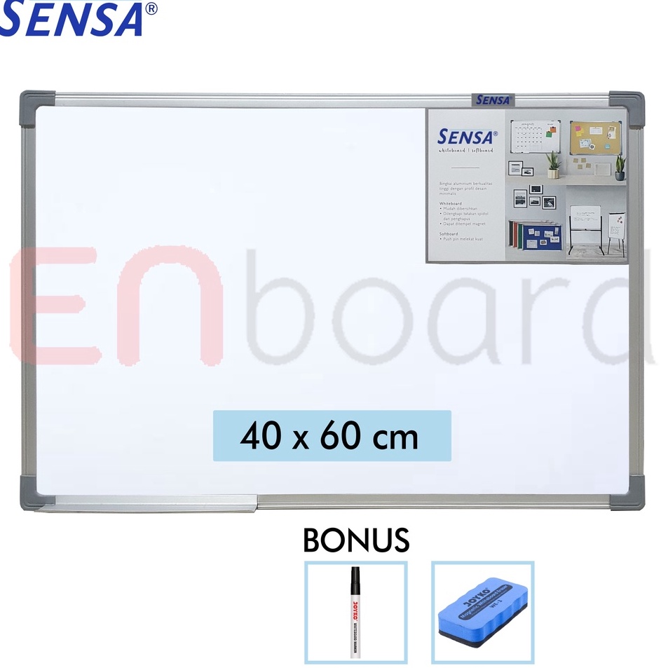 

Papan Tulis Whiteboard White Board Gantung Single Face Sensa 4 x 6 cm
