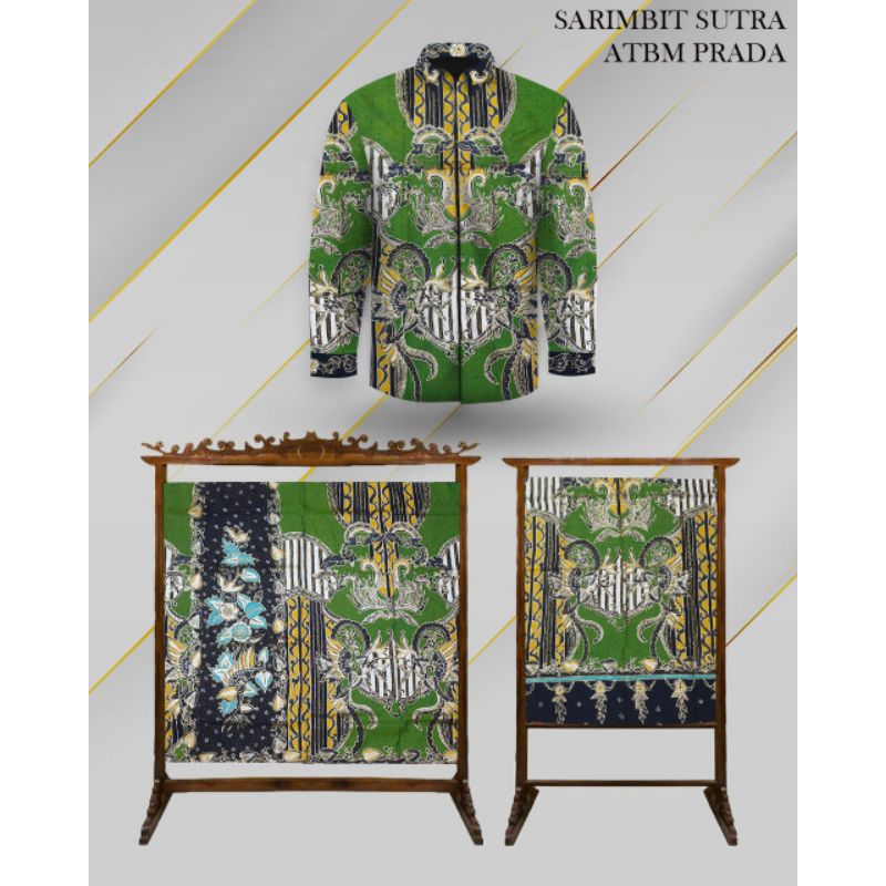 Bahan Batik Tulis Exlusive Sarimbit Sutra ATBM Prada Asli Full Tulis Manual