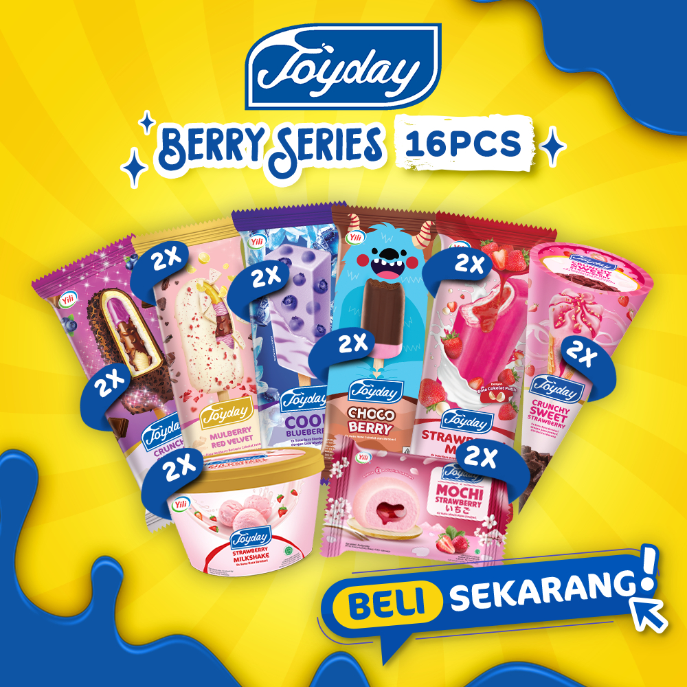 

Joyday Ice Cream Berry Series Package - Isi 16 Eskrim Mix