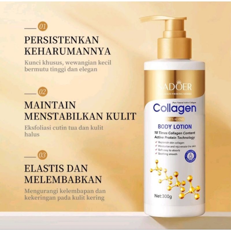 SADOER COLLAGEN WHITENING BODY LATION 300G PEMUTIH BADAN PERMANEN DAN PELEMBAB