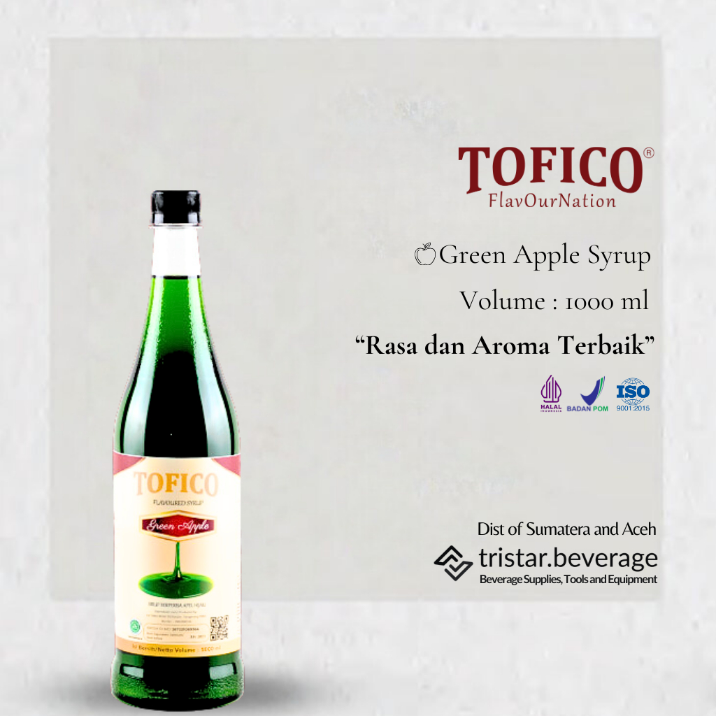 

SERBA GUNA - Sirup Premium Rasa Apel Hijau/ Green Apple - Tofico Syrup 1 Liter