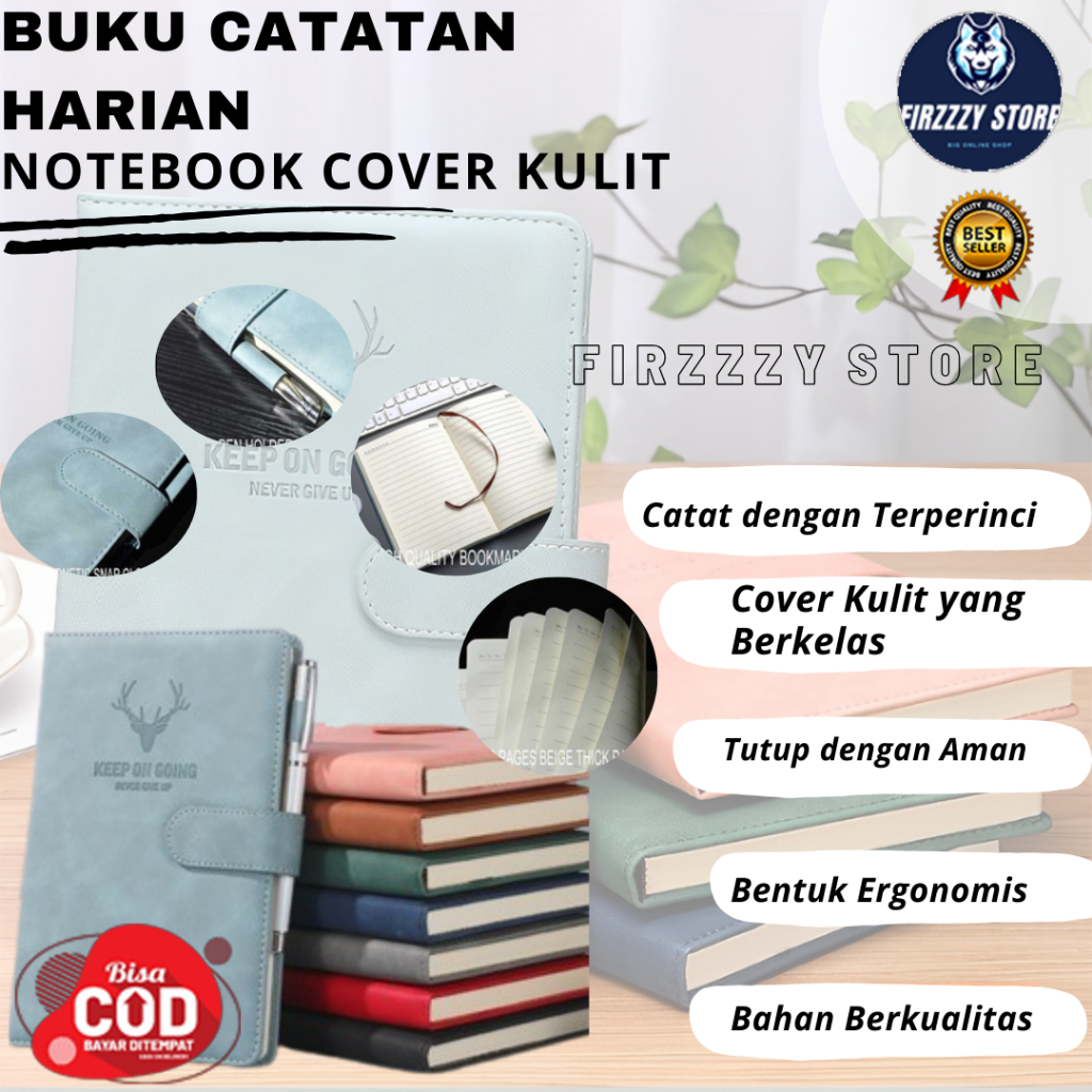 

Buku Catatan Harian Notebook Cover Kulit Magnetic Buckle A5B