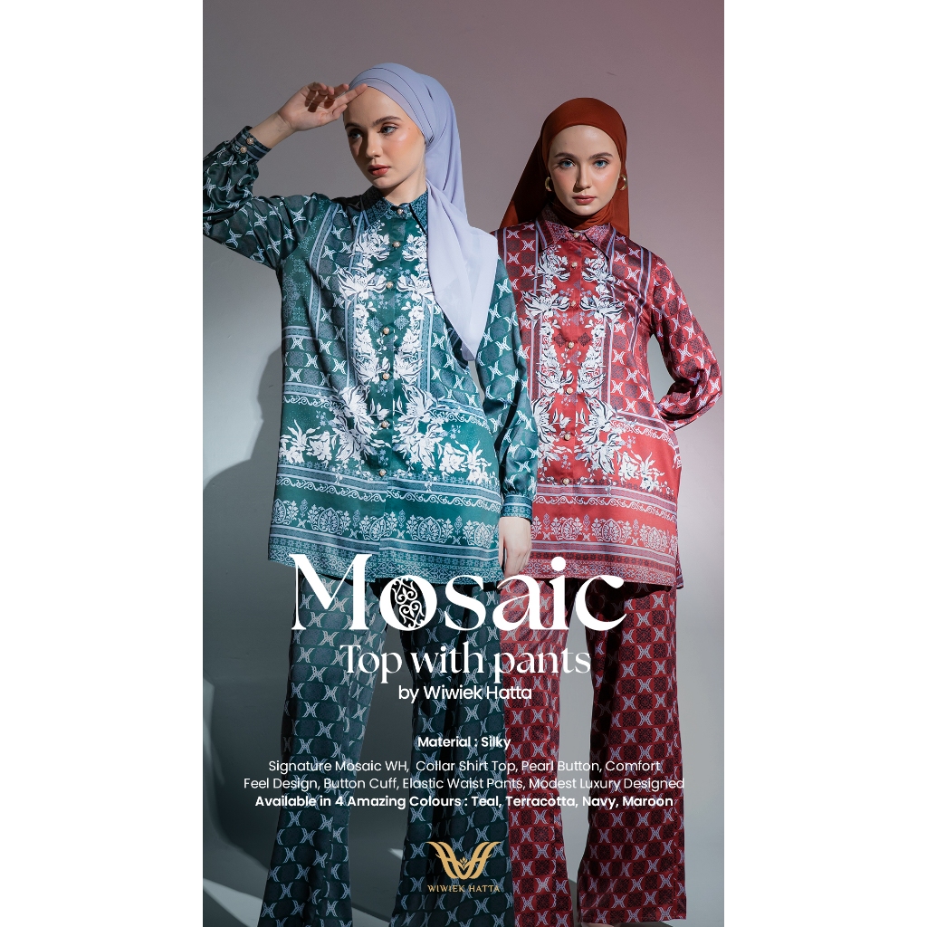 Wiwiek Hatta (WH) Mosaic Setelan Celana Signature Print