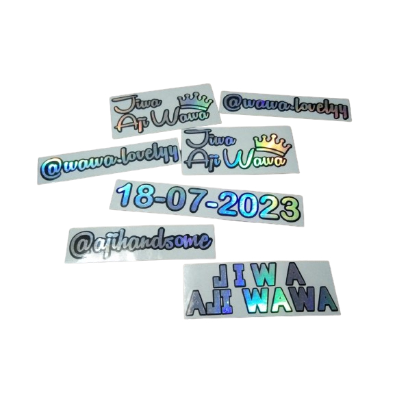STIKER HOLOGRAM STIKER NAMA COSTUM STIKER NAMA STIKER LOGO SENDIRI