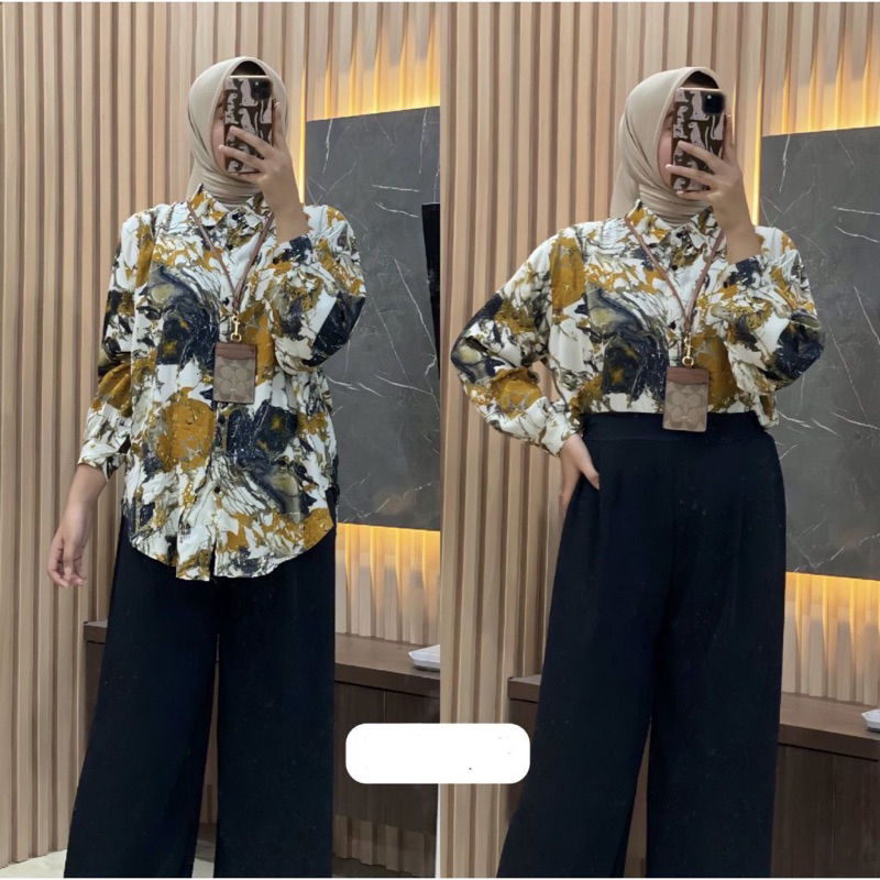 Penawaran Terbatas NEW SETELAN MOTIF KOMBINASI POLOS CRINKLE AIRFLOW // SETELAN MOTIF // SETELAN