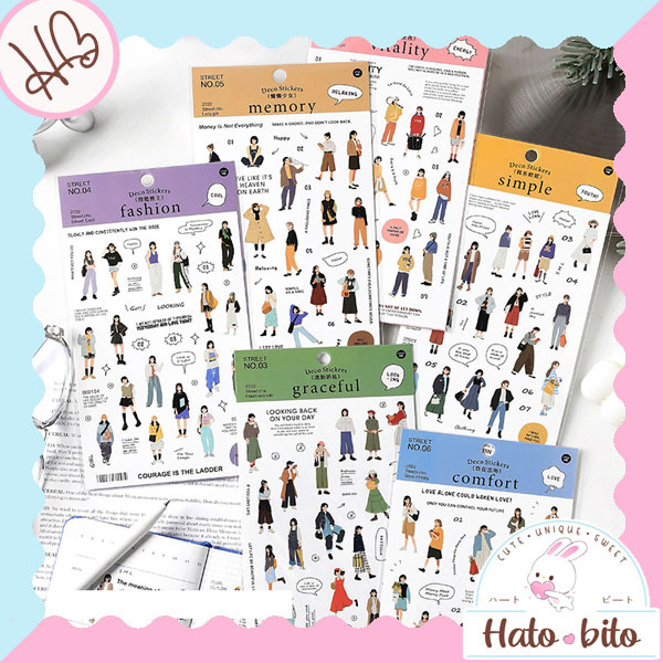 

Street chic girl ootd sticker aesthetic journal vintage deko stiker diy scrapbook HB1725