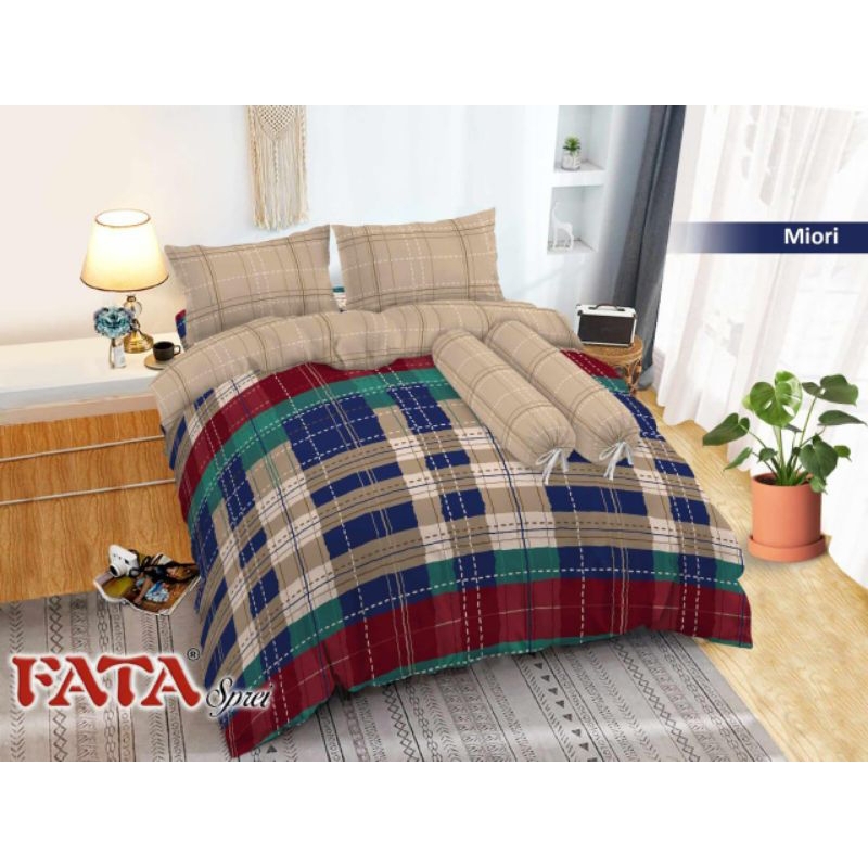 FATA - Bed Cover Set / Bed Cover Motif Miori Ukuran King 180x200 / Queen 160x200