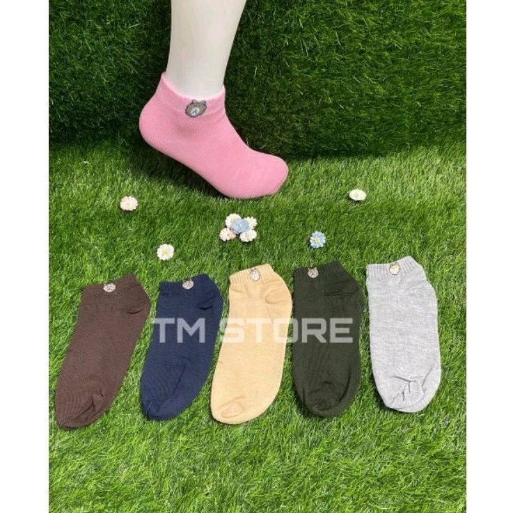 Kaos Kaki Wanita Pendek Motif Beruang /Kaos Kaki Semata Kaki Panda [MK PANDA ECER]