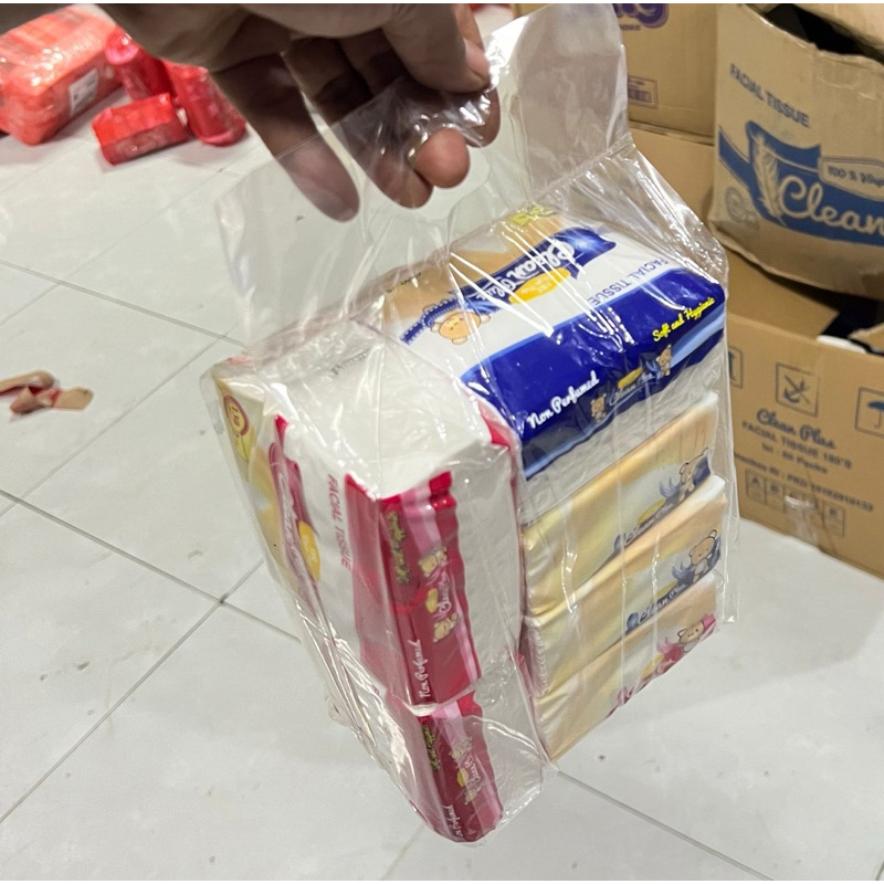 Tissue clean plus pop up 130 sheet non kotak, paket 6 pcs - Tisu persegi-clean plus pop up