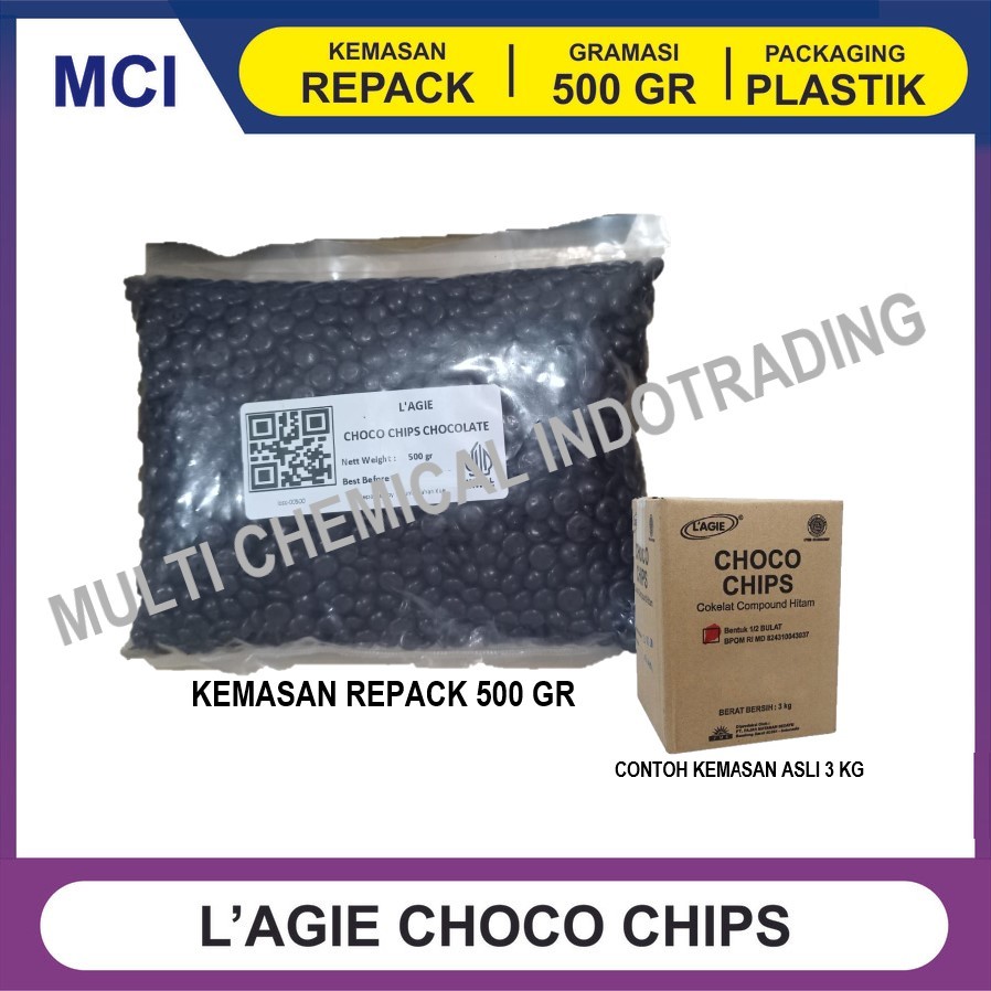 

CHOCO CHIPS COKLAT LAGIE 1/2 BULAT REPACK 500 GR