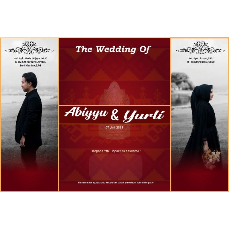 undangan pernikahan bahan art paper